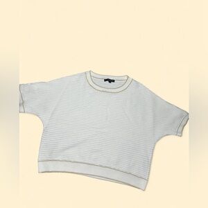 Adrianna Papell White and Gold Knit Top
